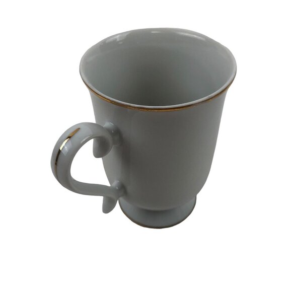 Royal Princess Coffee Mug Porcelain Pedestal Base Gold Trim Floral Japan 8oz - Picture 6 of 10